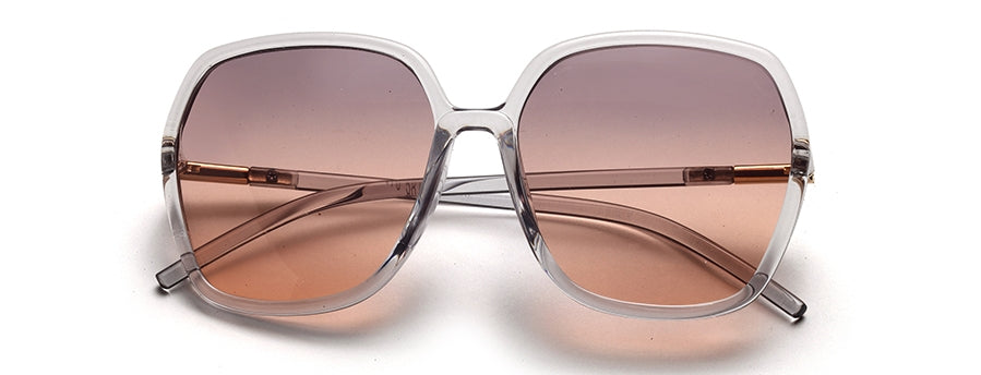 Gradient UV 400 Pink Transparent Square Sunglass for Women