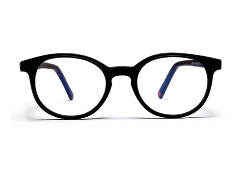 Black Oval Full Rim Acetate Frame for Kids
