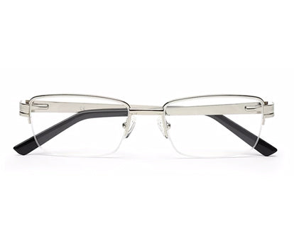 HALF RIM SILVER SPECTACLE FRAME FOR MEN