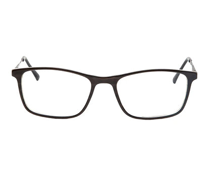 Brown Rectangular Acetate Specs Frame for Men with Metal Temple