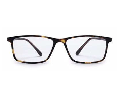 Brown Tort. Rectangle Full Rim Acetate Eyeglass Frame for Men