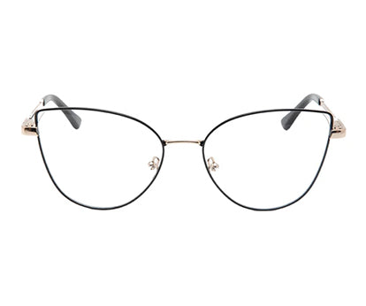 Black Cateye Style Metal Women Eyeglasses Frame