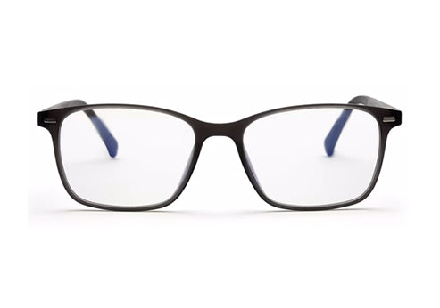 Black Matte Rectangle Clip-On Eyeglasses for Men and Women