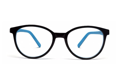 Blue Black Oval Full Acetate Glass Frames for Kids