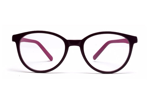 Purple Grey Oval Full Acetate Glasses Frame for Kids