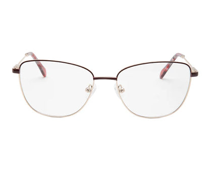 Red Gold Women Oval Glass Frame in Metal