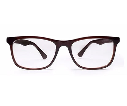 Dark Brown Rectangle Full Rim Acetate Eyeglass Frame for Men
