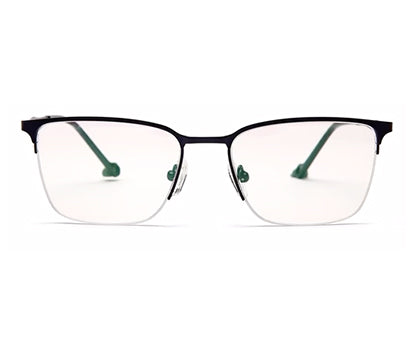Dark Blue Wayfarer Half Rim Metal Frame for Unisex