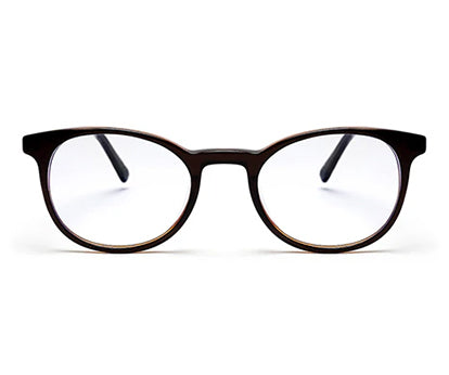 Dark Brown Oval Shape Acetate Designer Unisex Eyeglass Frames