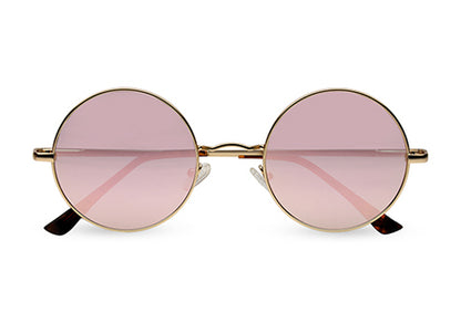 Peach Green Mirror Metal UV Sunglasses