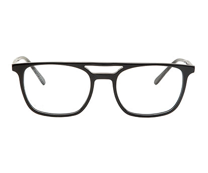 Black MOD Aviator Acetate Eyeglass Frame for Men