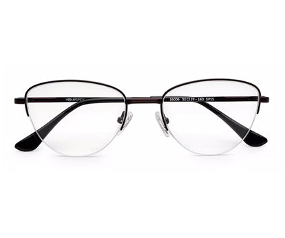 Rust Brown Half Rim Cateye Women Sleek Spectacles
