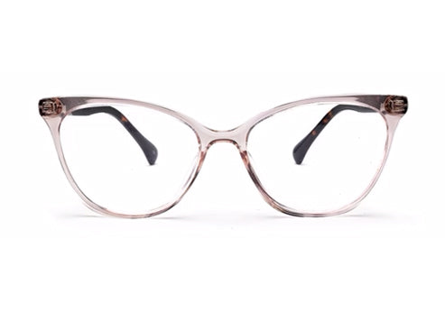 Transparent Light Brown Cateyes Full Rim Acetate Ladies Glasses Frames