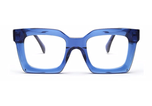 Thick Blue Square Full Rim Acetate Frame