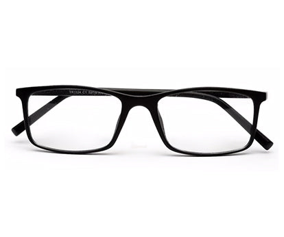 Black Matte YourSpex Flex Rectangle Eyeglass for Men