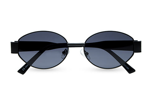 Black Polarized Oval UV Sunglass