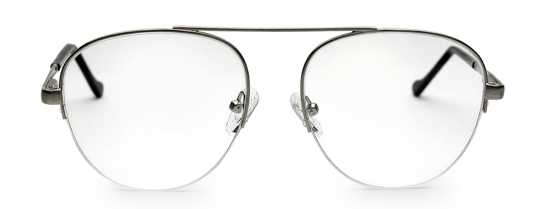 Silver Half Rim Round Women Sleek Spectacles
