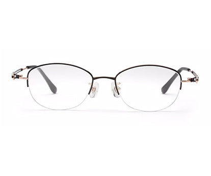 Zenith Titanium Half Rim Cateye Oval Specs Frame for Women