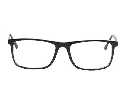 Brown Rectangular Acetate Men's Glasses Frame with Metal Temple