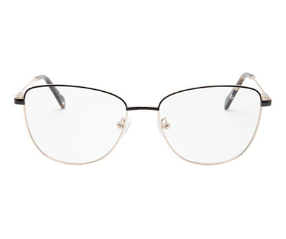 Black Gold Women Cateye Glass Frame in Metal