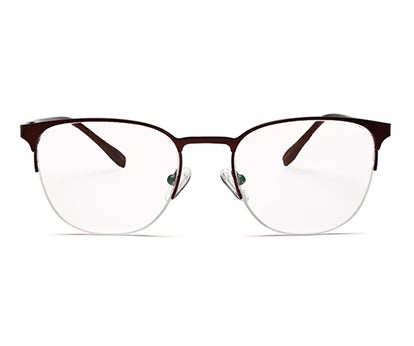 Wine Wayfarer Glasses Half - Rim Metal Frame for Women