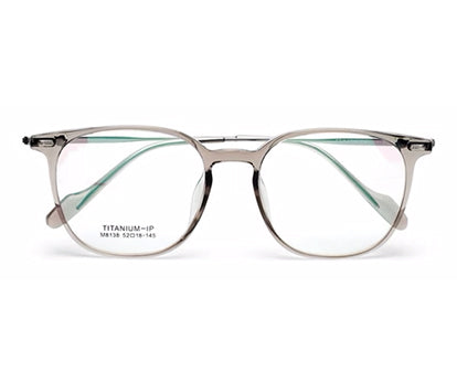 Trendy Titanium Transparent Mens Clear Frame Glasses with Silver Temple