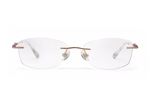 Zenith Titanium Rimless Cateye Metallic Pink Spectacle Frame