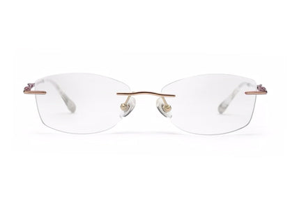 Zenith Titanium Rimless Cateye Metallic Pink Spectacle Frame