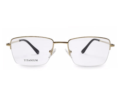 Golden Rectangle Half Rim Titanium Frame for Men