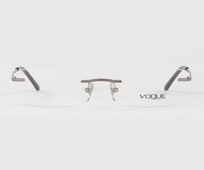 Vogue Eyewear Male Gunmetal Pillow Rimless Spectacles