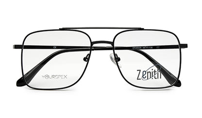Zenith Titanium Matte Black Large Square Frame