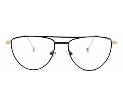 Half-Moon Spectacle Frames with Gold Temple