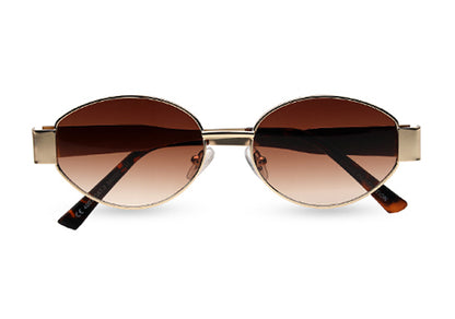 Gold Polarized Oval UV Sunglass