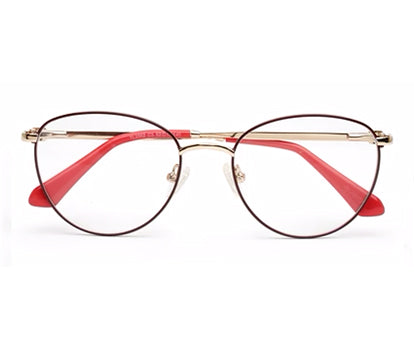 Full Rim Red Cateye Round Specs Frame for Women