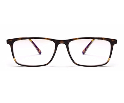 Brown Tortoise Rectangular Acetate Eyeglass Frame for Men