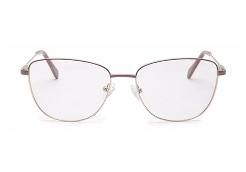 Nude Pink Women Cateye Glass Frame in Metal