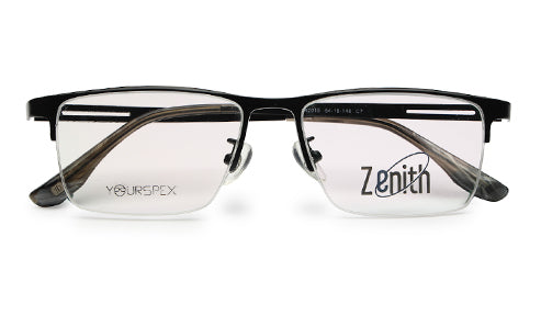 Zenith Titanium Half-Rimmed Black Frame