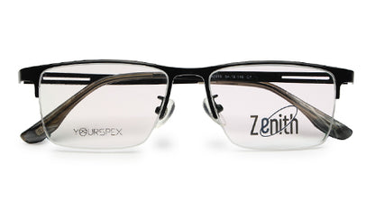 Zenith Titanium Half-Rimmed Black Frame