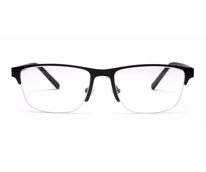 Half Rim Rectangle Glossy Black Colour Frame for Men