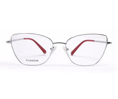 Silver Cateyes Full Rim Titanium Frame for Women