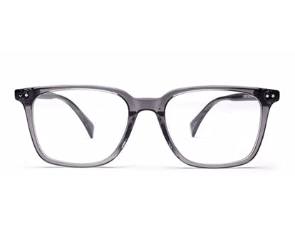 Grey Glossy Square Full Rim Acetate Glasses Frames for Men