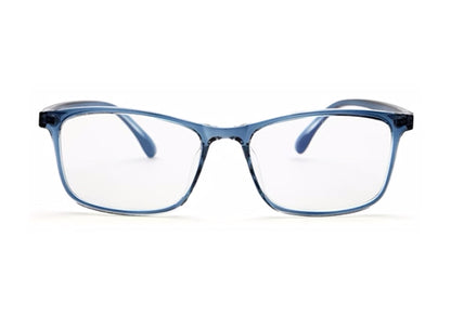 Blue Transparent Rectangle Eyeglasses for Men and Women