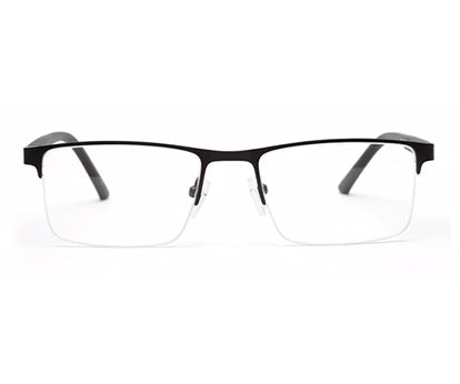 BLACK HALF RIM RECTANGULAR EYEGLASSES FOR MEN