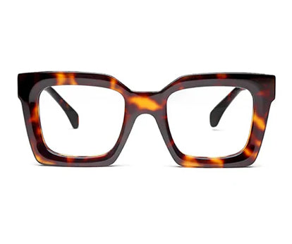 Thick Brown Tort Square Full Rim Acetate Frame for Men & Women