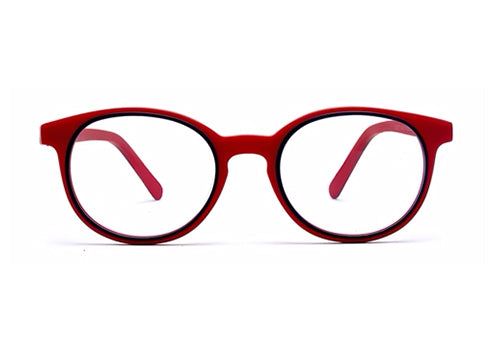 Red Oval Full Rim Acetate Frame for Kids