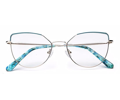 Gold Cateyes Full Rim Metal Women Spectacles Frames