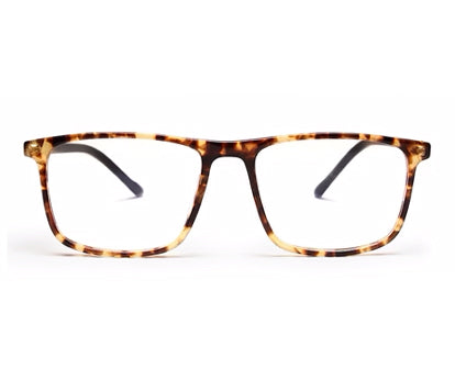 Brown Tortoise Square Shaped Acetate Eyeglasses Frames for Men