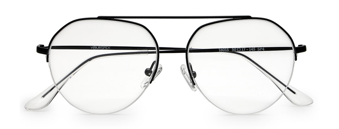 Black Half Rim Round Unisex Sleek Spectacles