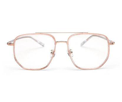 Zenith Irregular Titanium Rose Gold Specs Frame for Men
