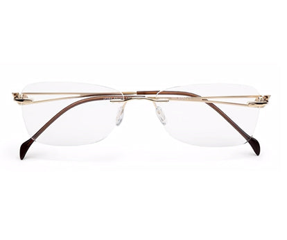 Brown Rectangle Rimless Metal Frame for Men & Women